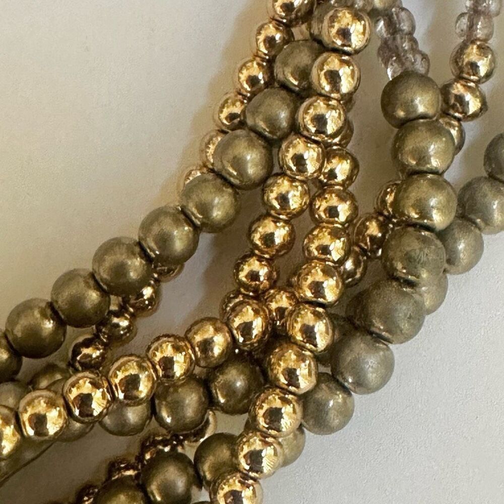 Chico’s Brown Grey cream Multi strand Statement necklace - Picture 8 of 9